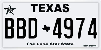 TX license plate BBD4974