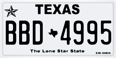 TX license plate BBD4995