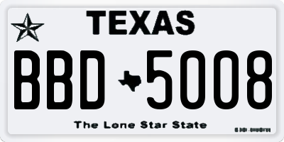 TX license plate BBD5008