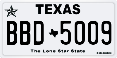 TX license plate BBD5009