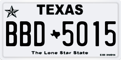 TX license plate BBD5015