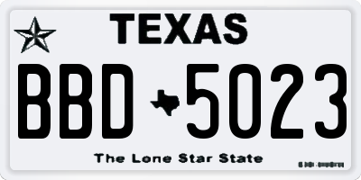 TX license plate BBD5023