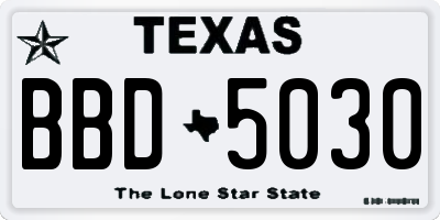 TX license plate BBD5030