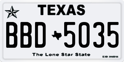 TX license plate BBD5035