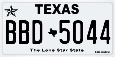 TX license plate BBD5044