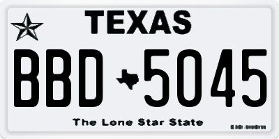TX license plate BBD5045