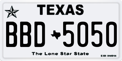 TX license plate BBD5050