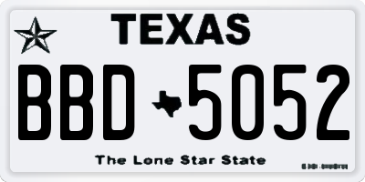 TX license plate BBD5052