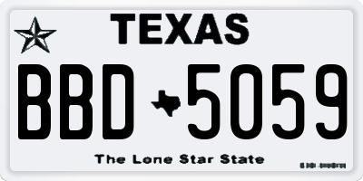 TX license plate BBD5059