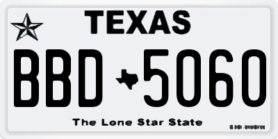TX license plate BBD5060