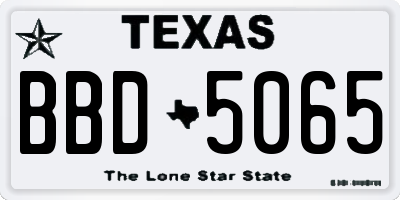 TX license plate BBD5065