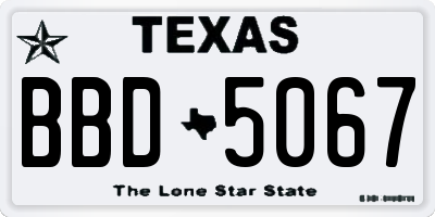 TX license plate BBD5067