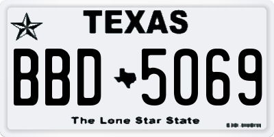 TX license plate BBD5069