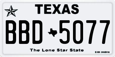 TX license plate BBD5077