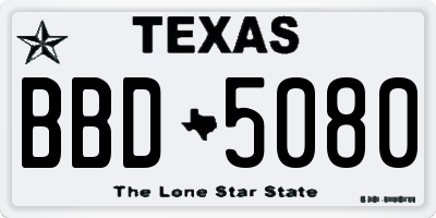 TX license plate BBD5080