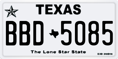 TX license plate BBD5085