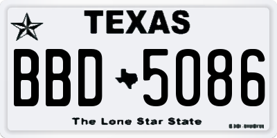 TX license plate BBD5086