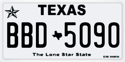 TX license plate BBD5090
