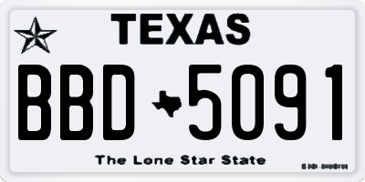 TX license plate BBD5091