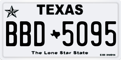 TX license plate BBD5095