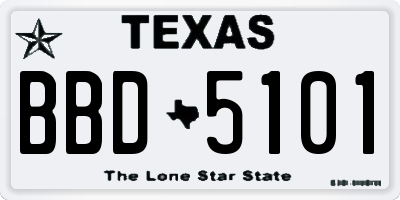 TX license plate BBD5101