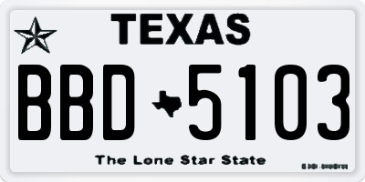 TX license plate BBD5103