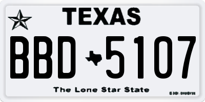TX license plate BBD5107