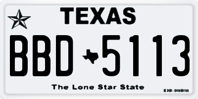 TX license plate BBD5113