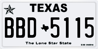 TX license plate BBD5115