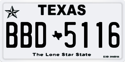 TX license plate BBD5116