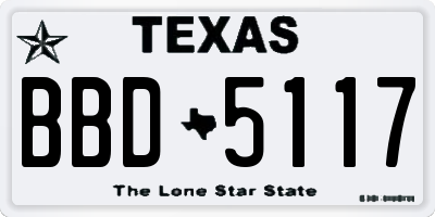 TX license plate BBD5117