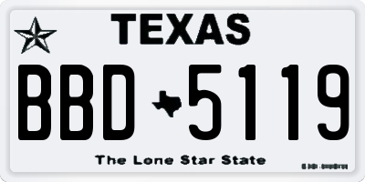 TX license plate BBD5119