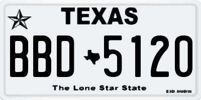 TX license plate BBD5120