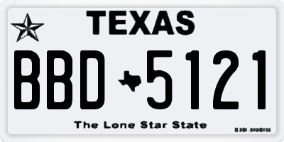 TX license plate BBD5121