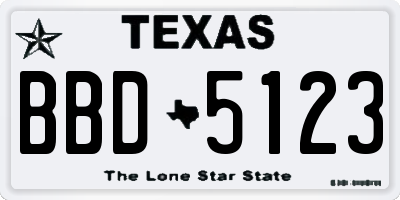 TX license plate BBD5123