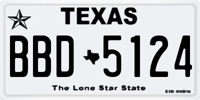 TX license plate BBD5124