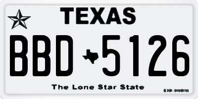 TX license plate BBD5126