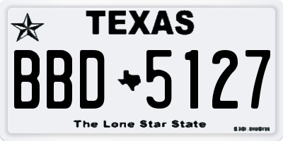 TX license plate BBD5127