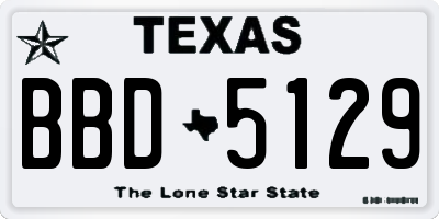 TX license plate BBD5129