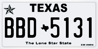 TX license plate BBD5131