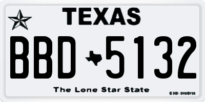 TX license plate BBD5132