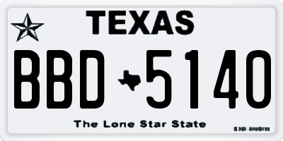 TX license plate BBD5140