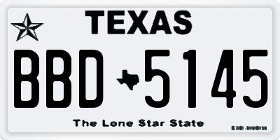 TX license plate BBD5145