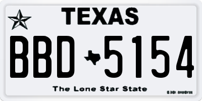 TX license plate BBD5154