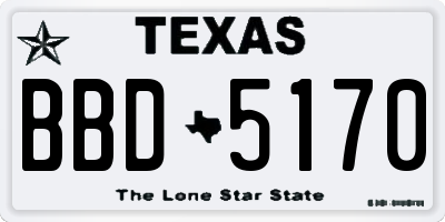 TX license plate BBD5170