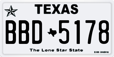 TX license plate BBD5178