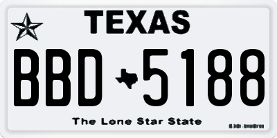 TX license plate BBD5188