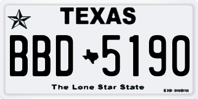TX license plate BBD5190