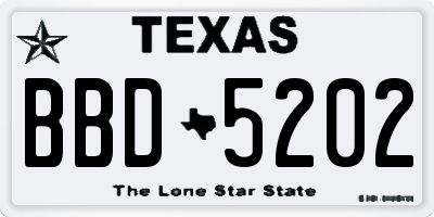 TX license plate BBD5202