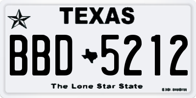 TX license plate BBD5212